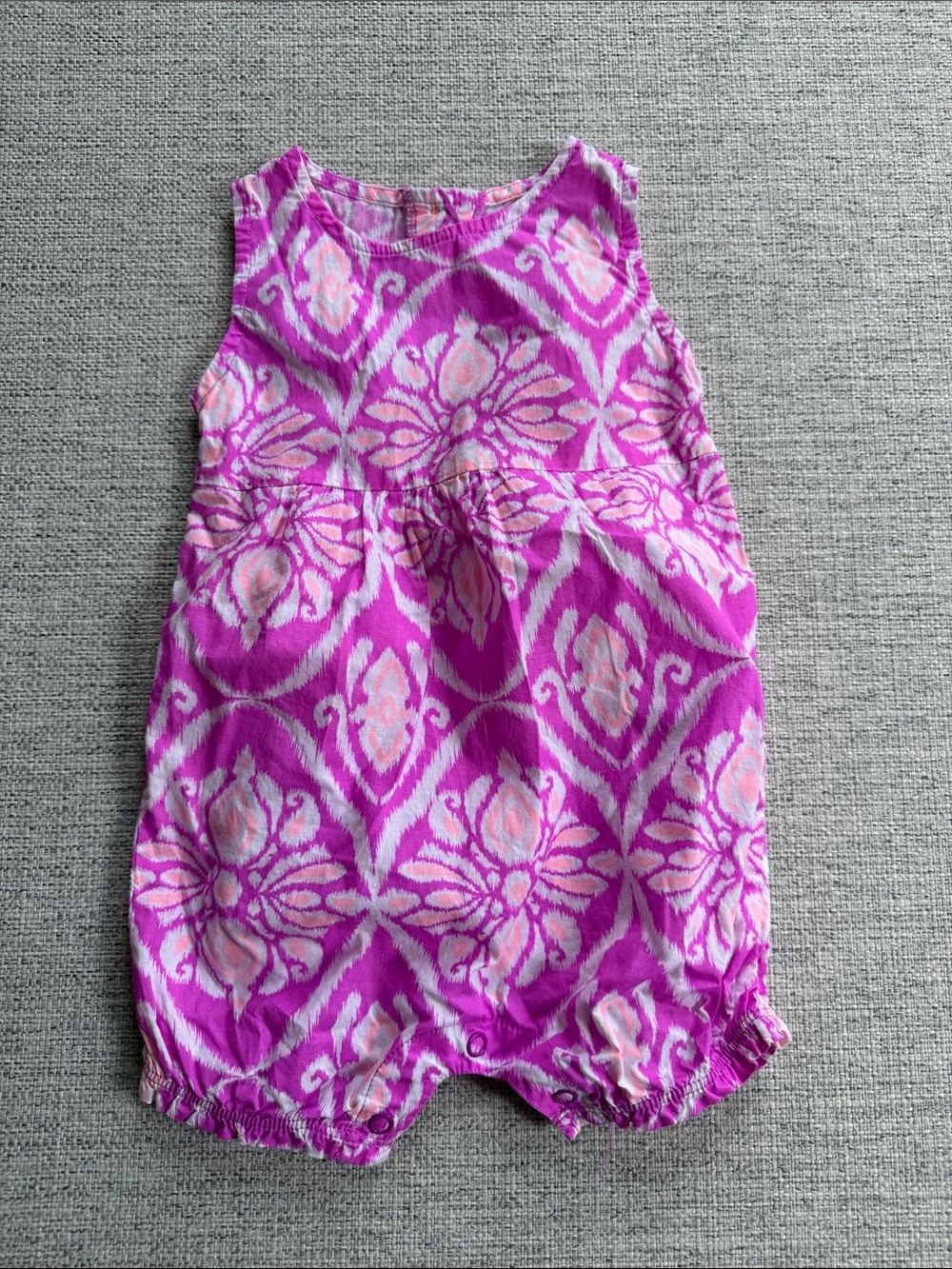 Carter's Bright Pink Floral Sleeveless Romper